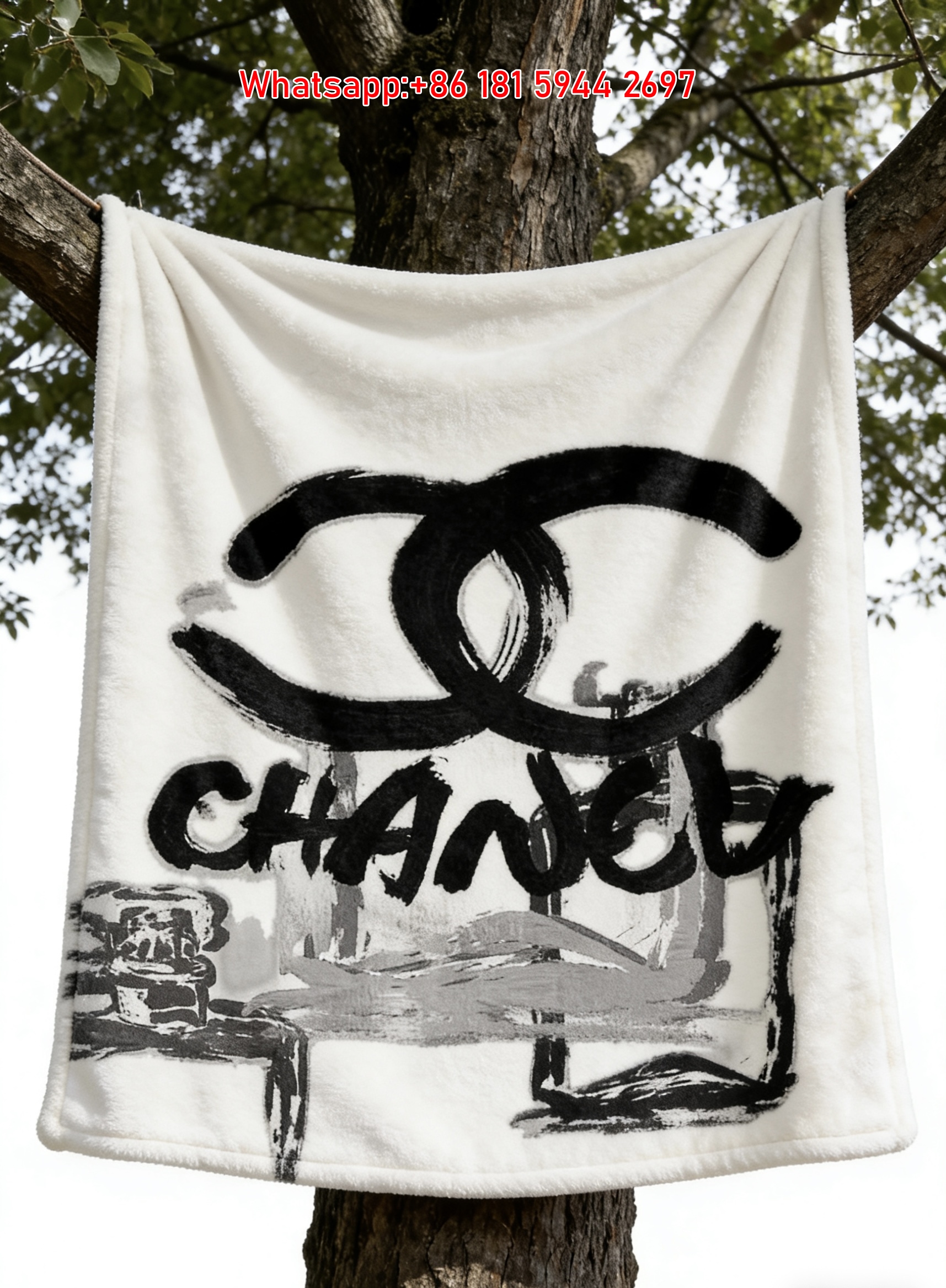 Chanel Brushstroke Art Flannel Throw Blanket IMG_6892
